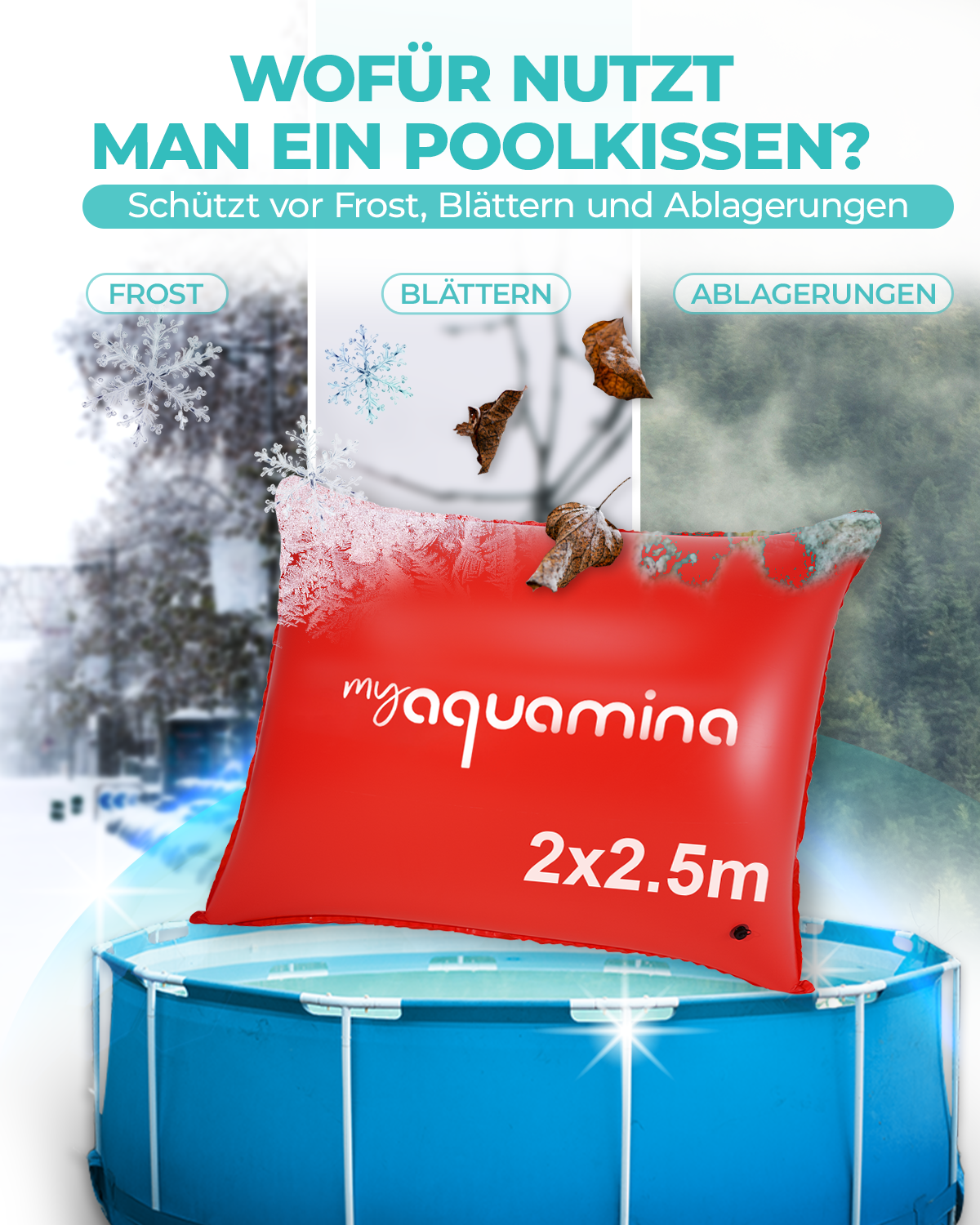 MyAquamina® XXL Poolkissen Eckig (2x2.5m - 2x4m)